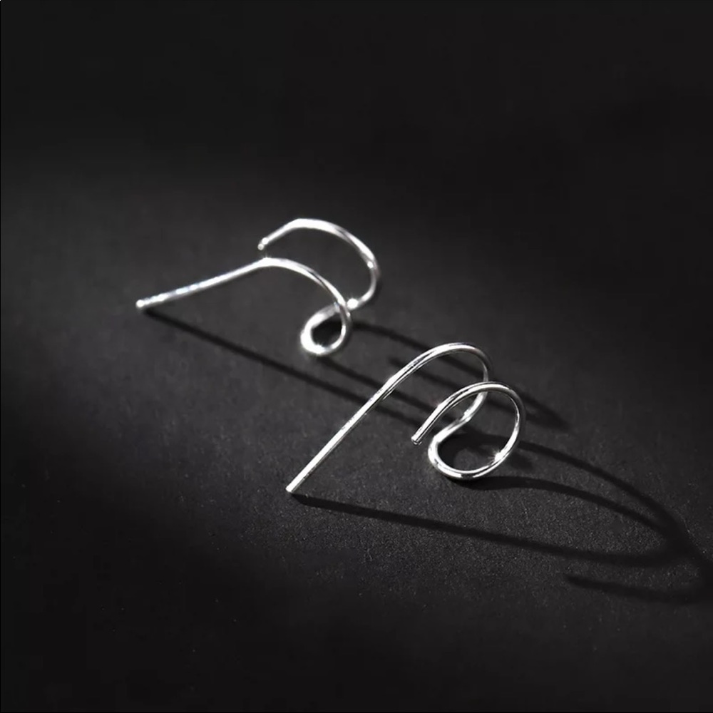 🆕 Minimalist Double Layer Arc Geometric Earrings - Picture 3 of 5